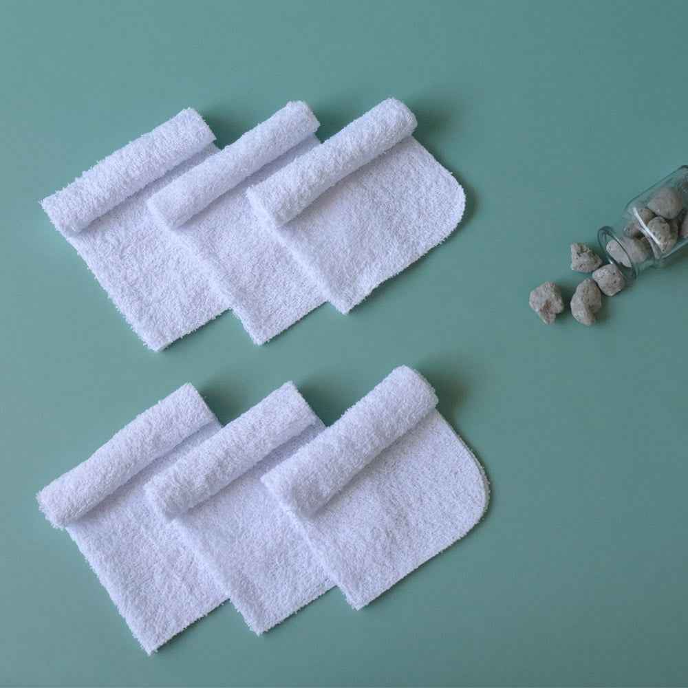 Set x 6 Toallas Faciales 30x30cm de 290gr Blanco