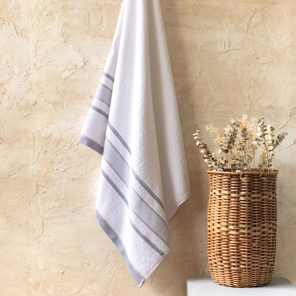 Toalla Playera Gaby Blanco/Gris 90x170cm 400gr