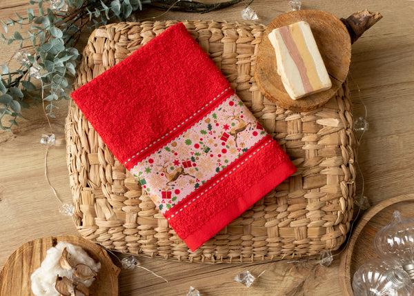 Toalla Reno 30X50cm Manos Rojo 400gr