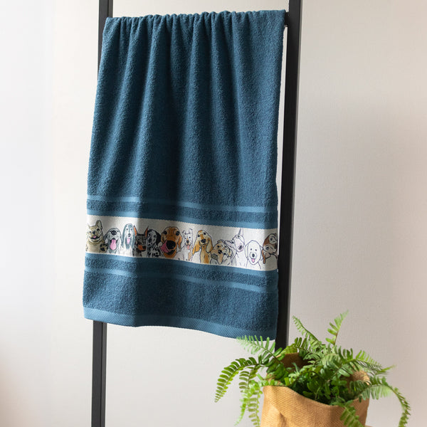 Toalla Mascotas 60x120cm Perros Azul 400gr