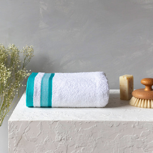 Toalla de Cuerpo Espuma 70x140cm Blanco/Verde 400gr