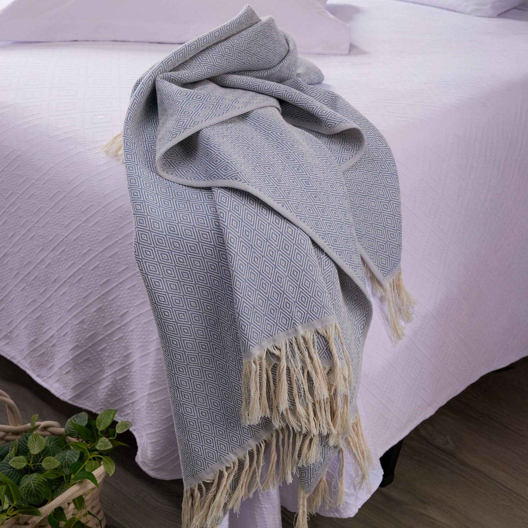 Manta Throw Rombos Mini 130x180cm azul