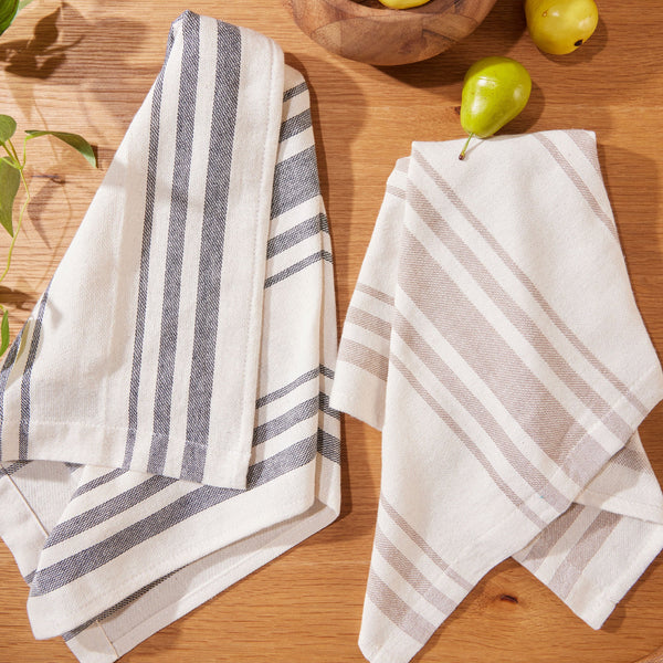 Juego x 2 Limpiones de Cocina 40x70 cm Líneas Negro/Café