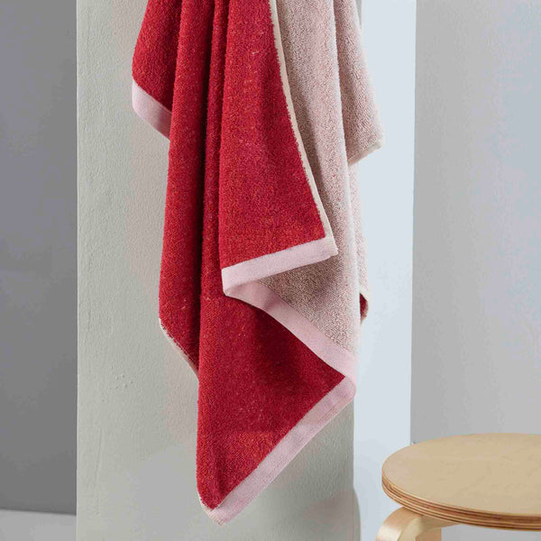 Toalla de Cuerpo Dúo Marcos 70x140 cm 450gr Rojo / Crudo
