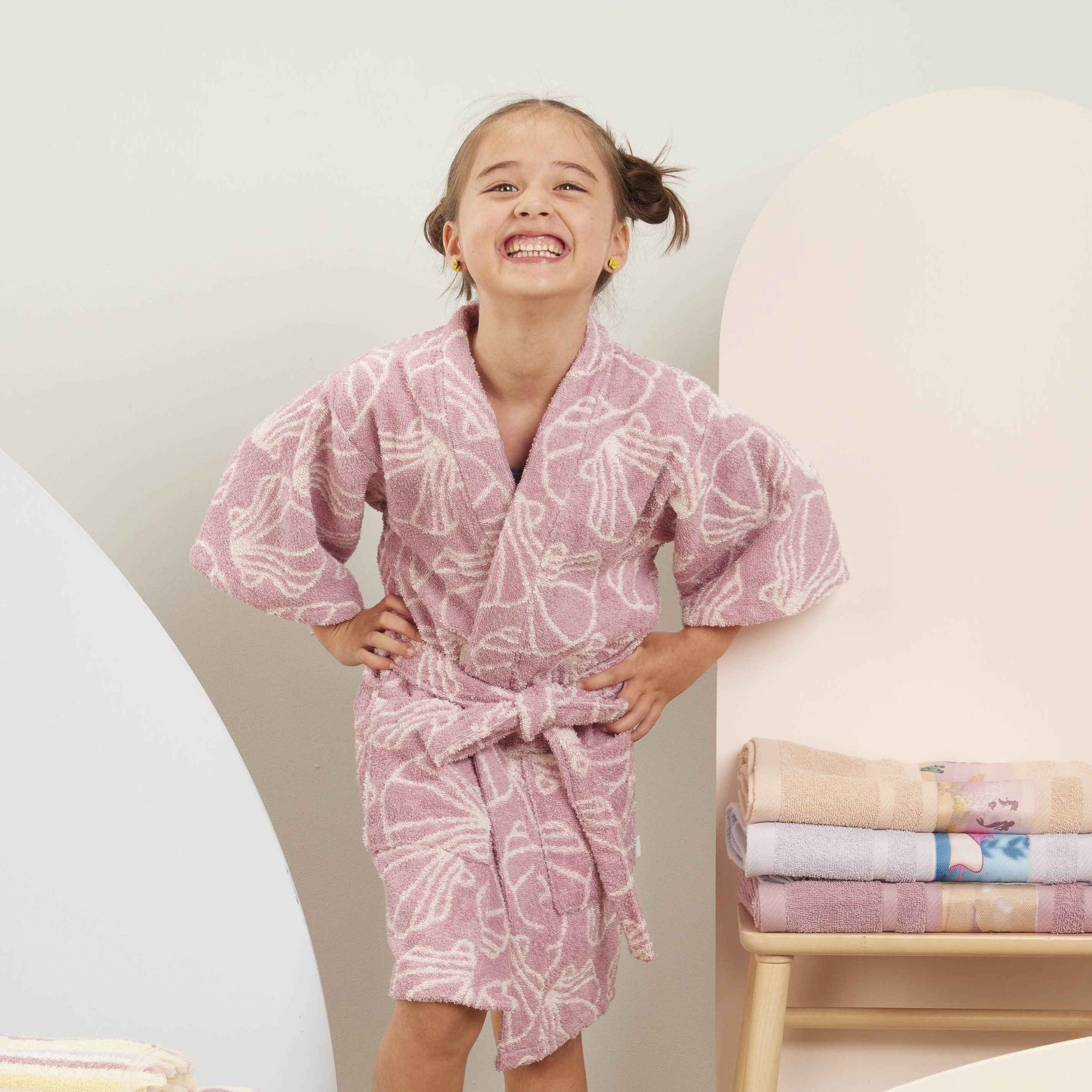 Bata Infantil Jacquard Caracolas 400gr Lila