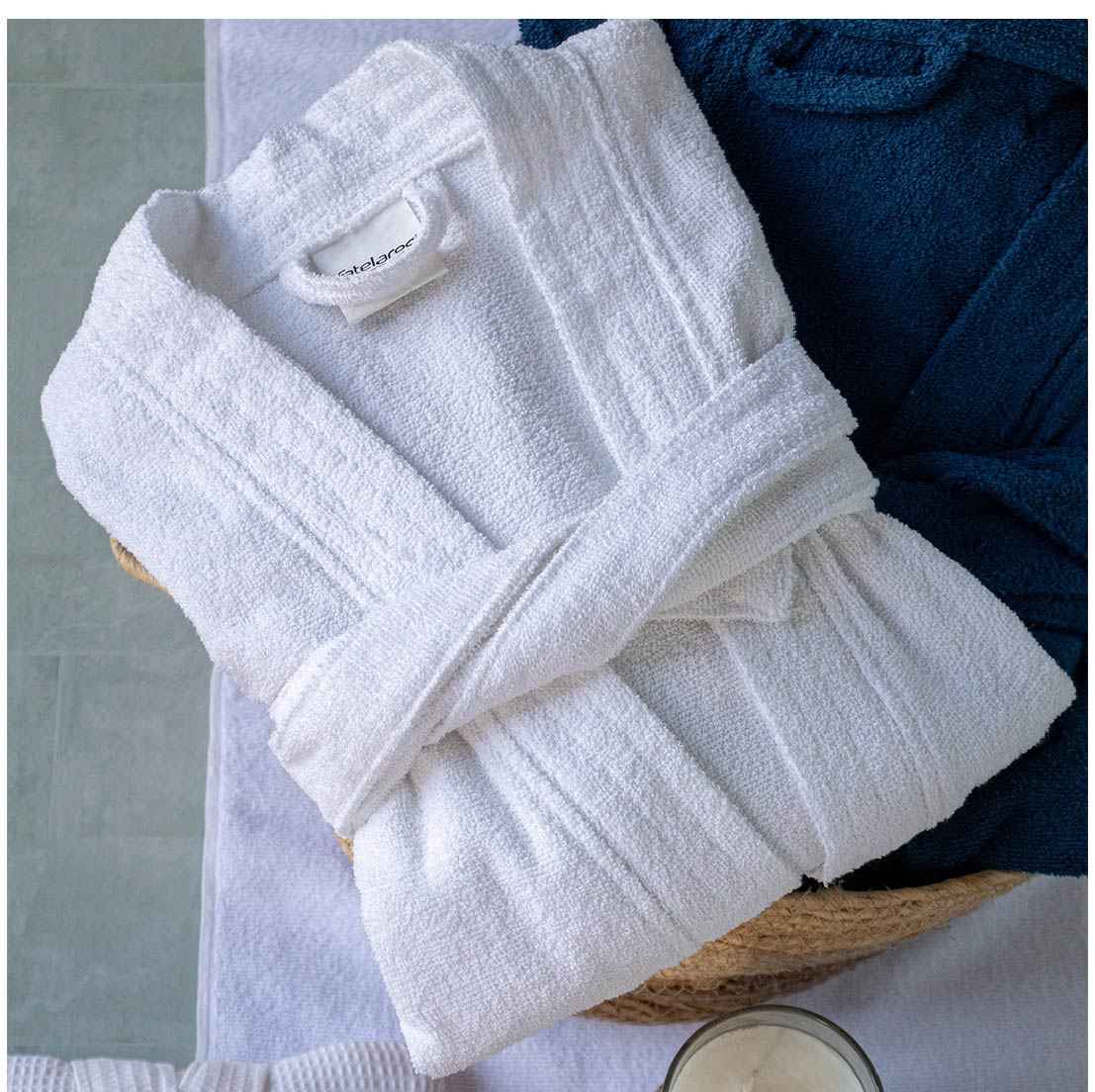 Set de Bata Verano Masculina y Toalla de Cuerpo 70x140cm Diamante Blanco
