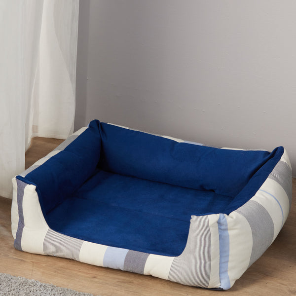 Cama Zoo para Mascotas Doble Faz Rayas Azul