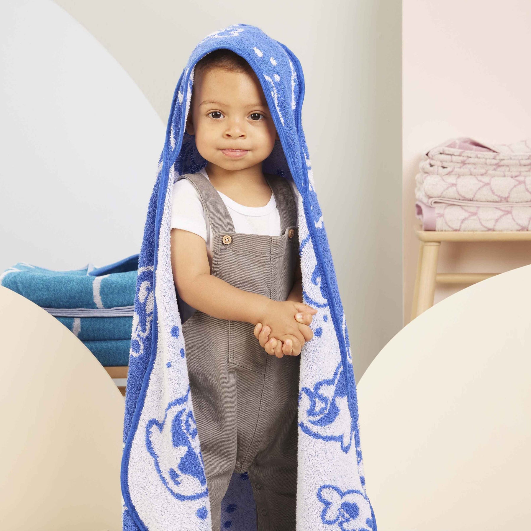 Toalla Capucha Jacquard Infantil Orcas 400gr Azul
