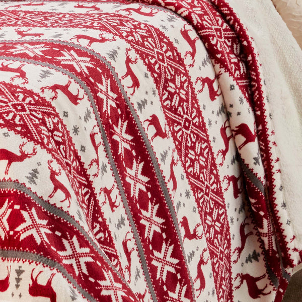 Manta Navideña Sherpa Renos 130x150 cm