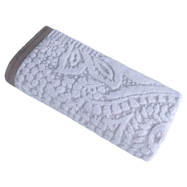 Toalla Figaro Jacquard Blanco/Gris 500gr