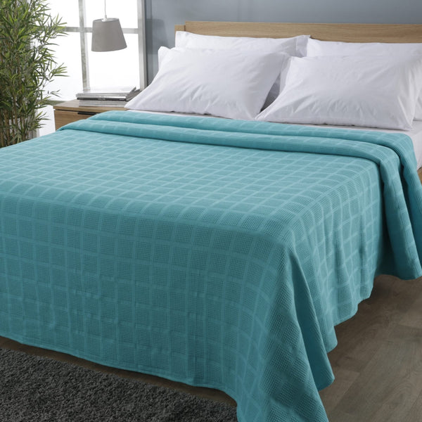 Sobrecama Piqué Azul Agua