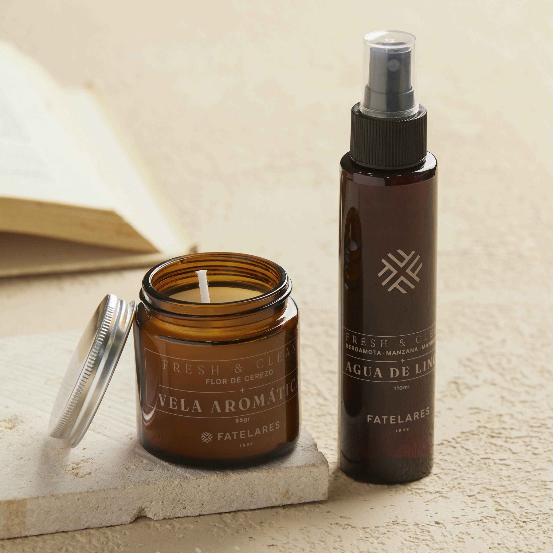 Kit de Regalo Fresh & Clean: Vela aromática + Ambientador