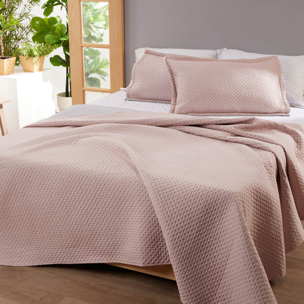 Edredón Quilt Microfibra Palo de Rosa/Gris Doble Faz