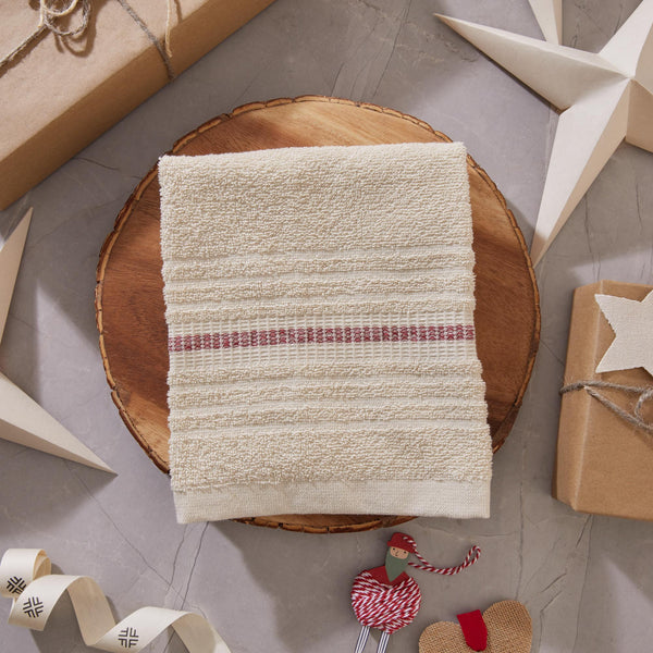 Toalla de Manos Teyuna 40x70cm 400gr Beige/Rojo