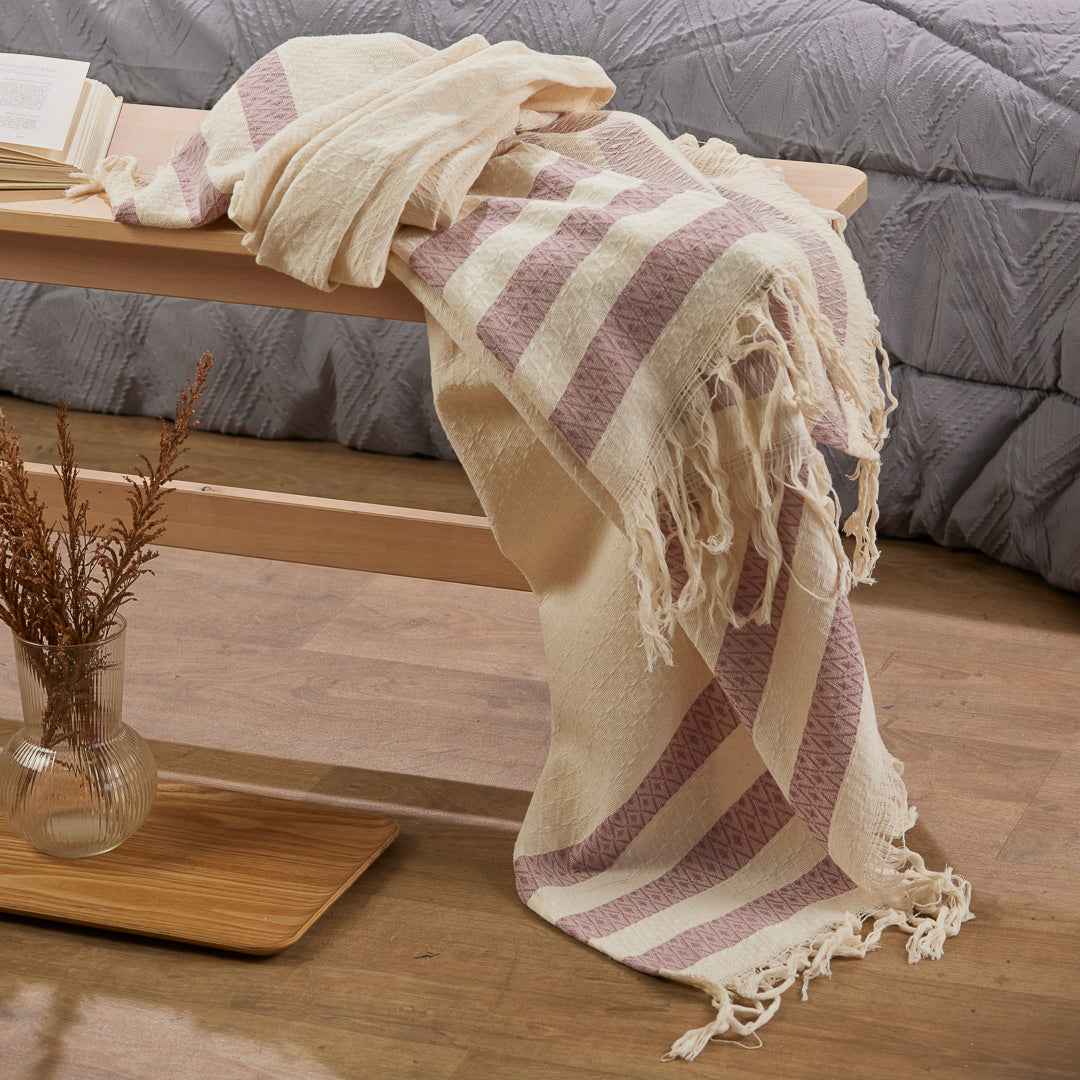 Manta Throw Camaleón 120x180cm Crema/Lila
