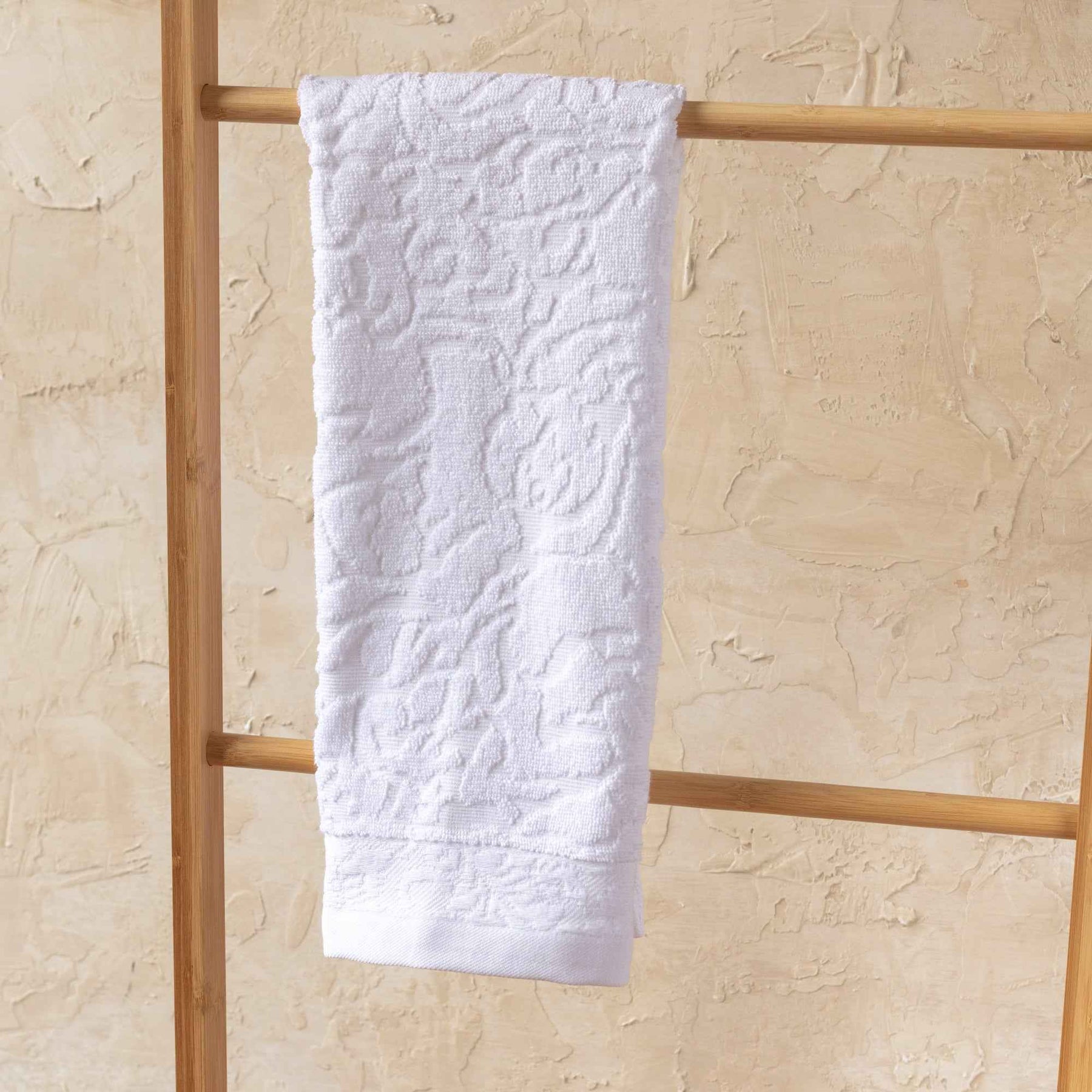 Toalla de Manos Jacquard Floresta 50x70cm 500gr Blanco