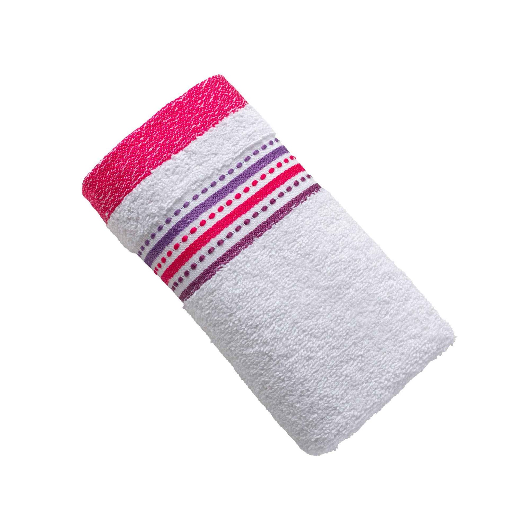 Toalla de Manos Messina 40x70cm 500gr Blanco/Fucsia
