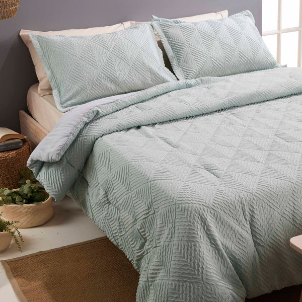 Edredón Comforter Microfibra Verde Doble Faz