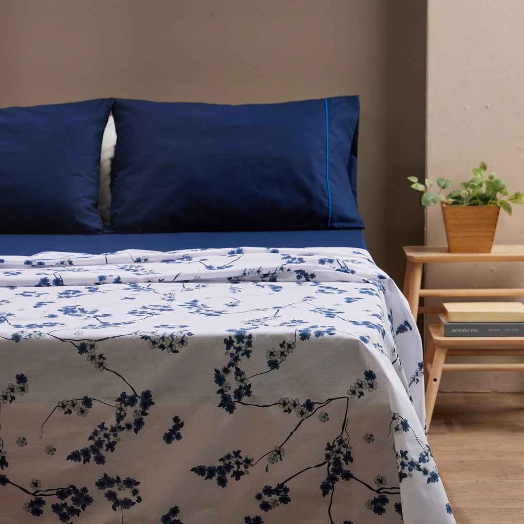 Juego de Sábanas Estampada 150 Hilos Sakura 50% Algodón 50% Poliéster