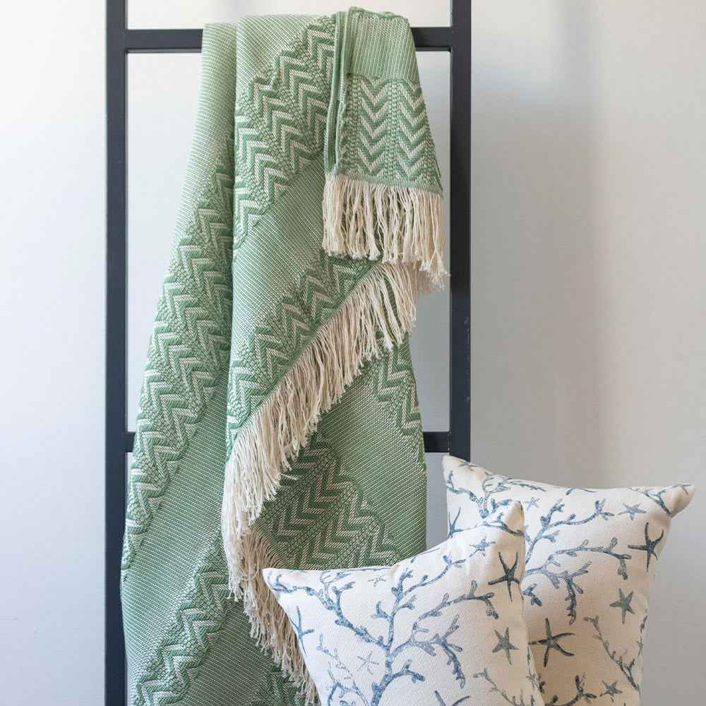 Manta Throw Antonieta 130x180cm Crudo/Verde