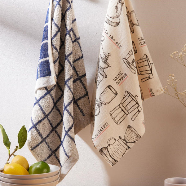 Juego x 2 Limpiones de Cocina 40x70 cm Café/Cuadros