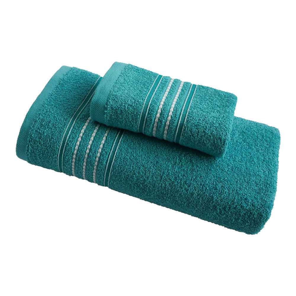 Juego de toallas Melocotón 1 de manos + 1 de cuerpo 2 Unidades Verde 450gr