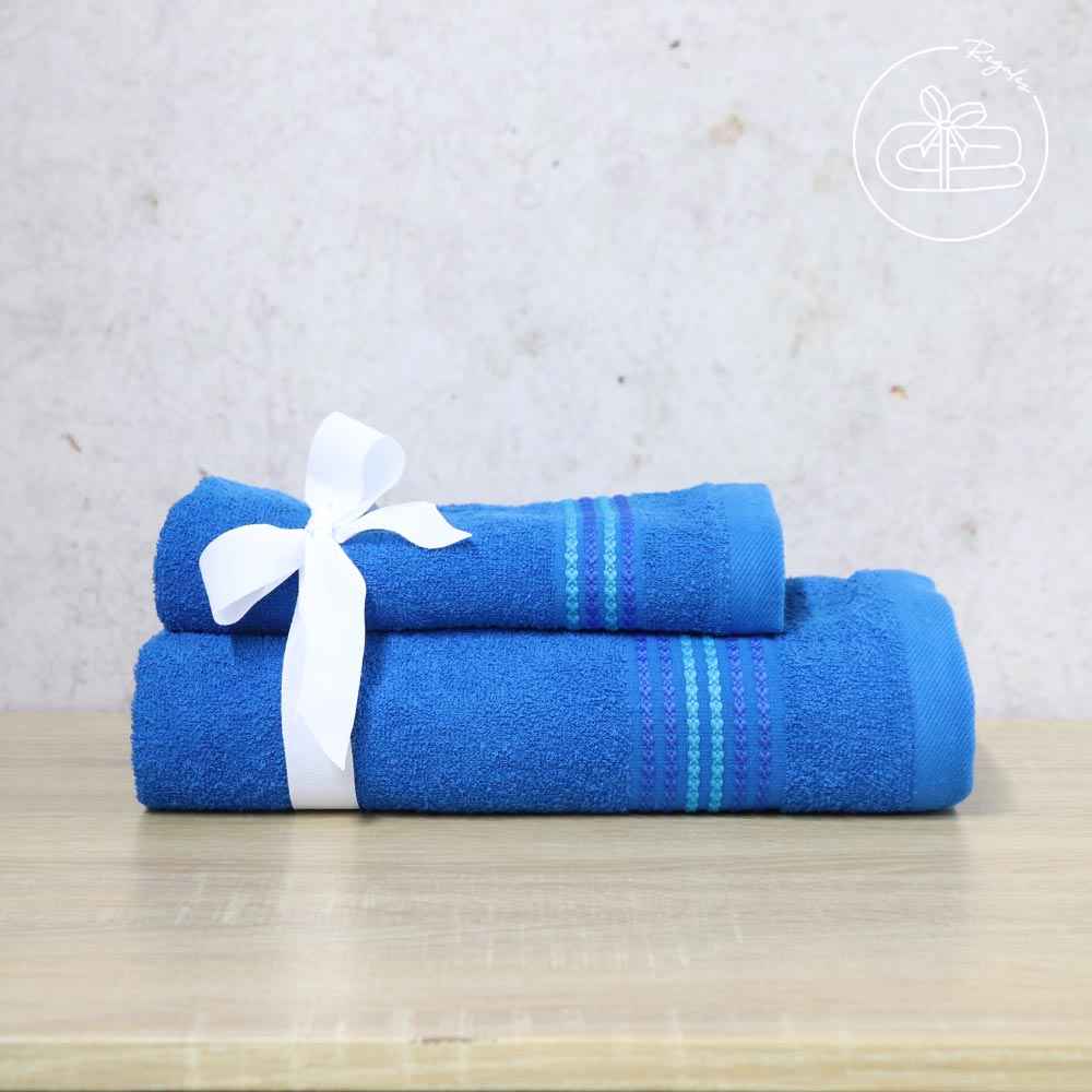Juego de toallas Bonette 1 de manos + 1 de cuerpo 2 Unidades Azul 350gr