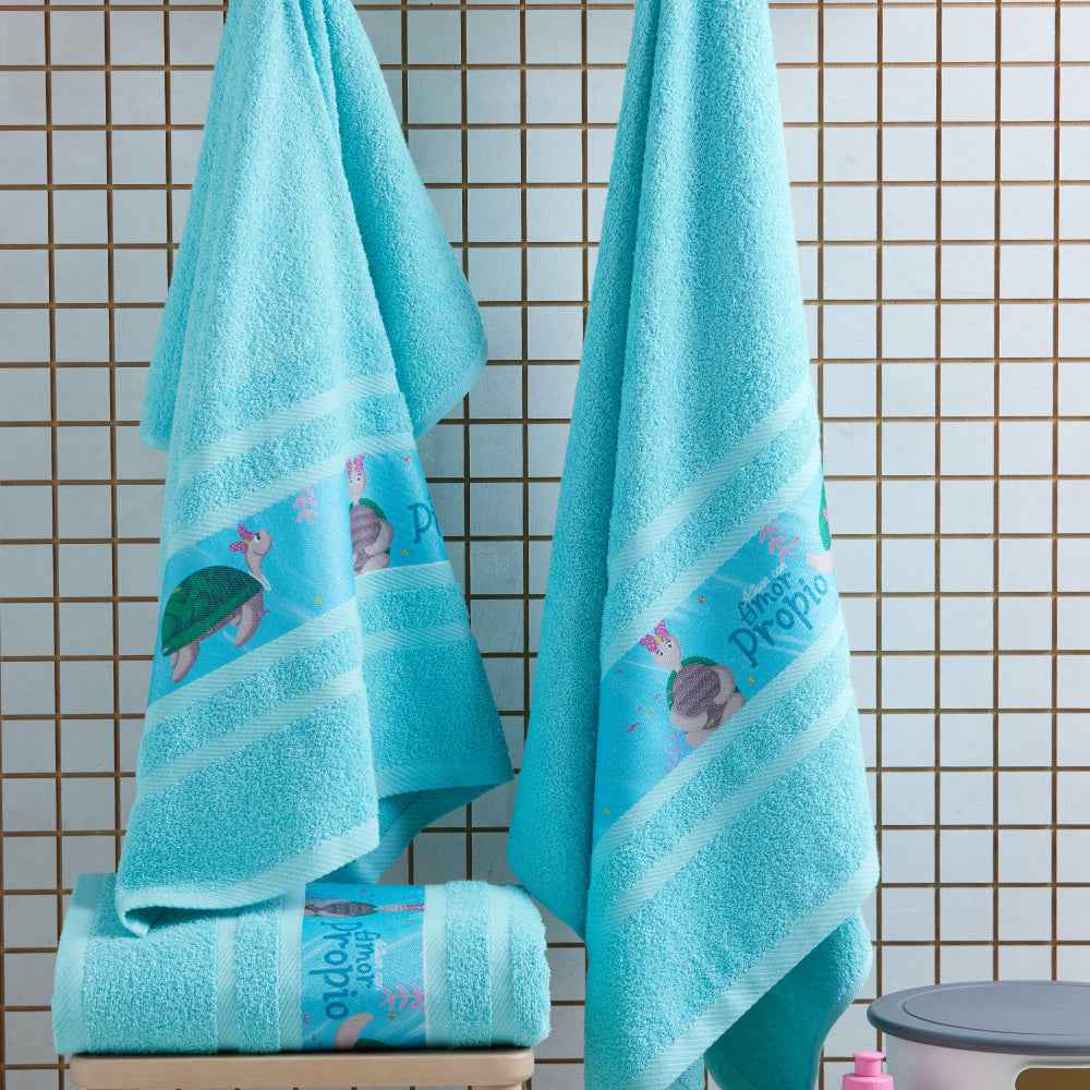 Toalla Infantil 70x130cm Tortuga Azul 400gr