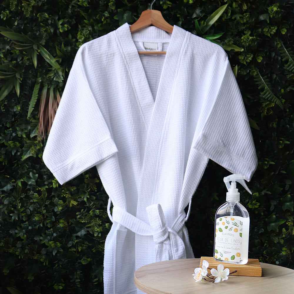 Set de bata Pique y agua linos Femenina Blanco